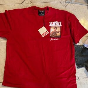 Scar Face Tony Montana Red  T-Shirt